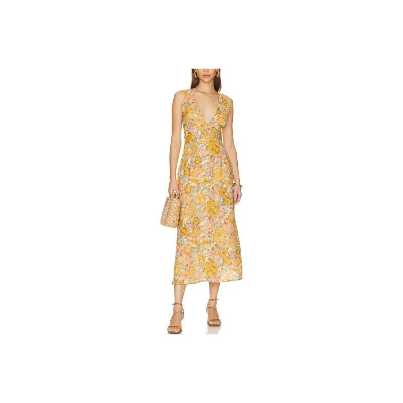 FAITHFULL THE BRAND Sleeveless Dress Women's Yellow-0
