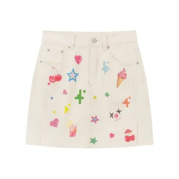 CHUU Denim Short Skirts Women's Ecru