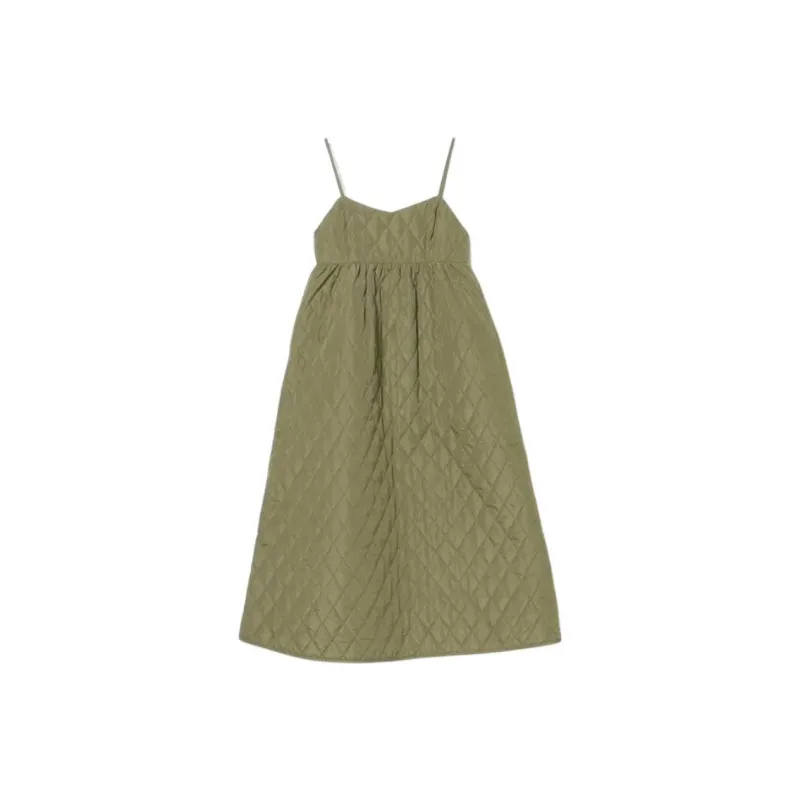 Beams Slip Dress Women's Olive Green-0