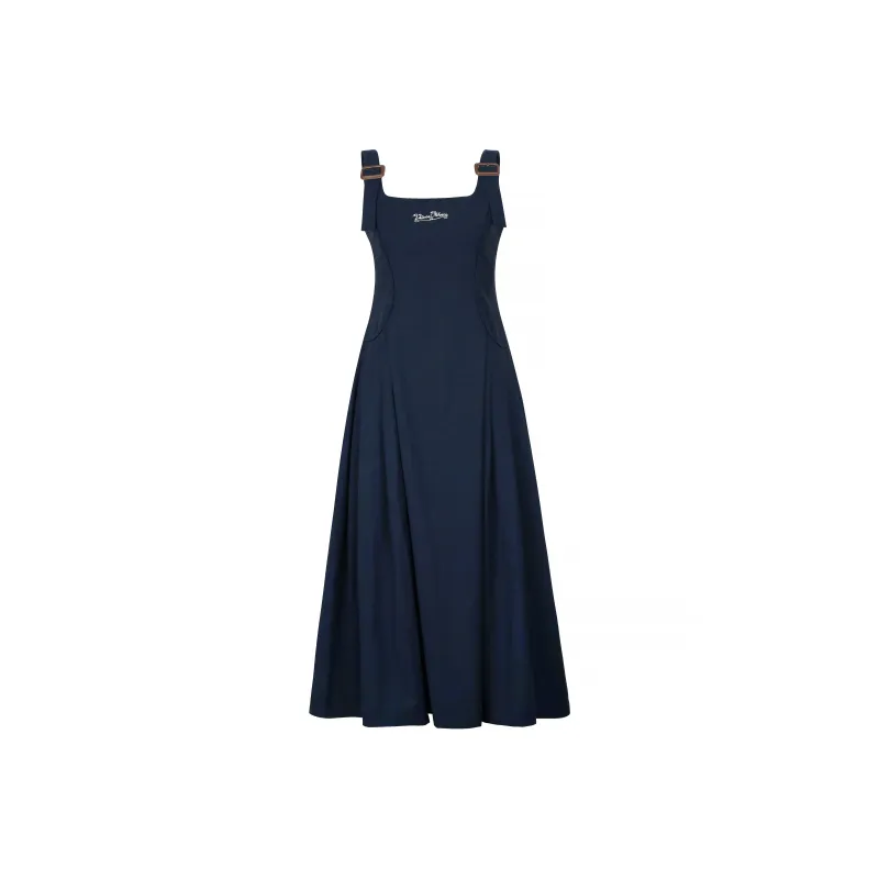 Valeria Obbaco Slip Dress Women's Navy Blue-0