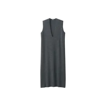 MUJI LABO Series Sleeveless Dress Women's Charcoal Gray