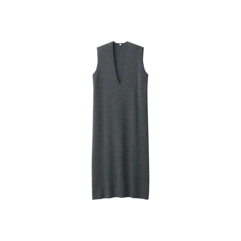 MUJI LABO Series Sleeveless Dress Women's Charcoal Gray-0