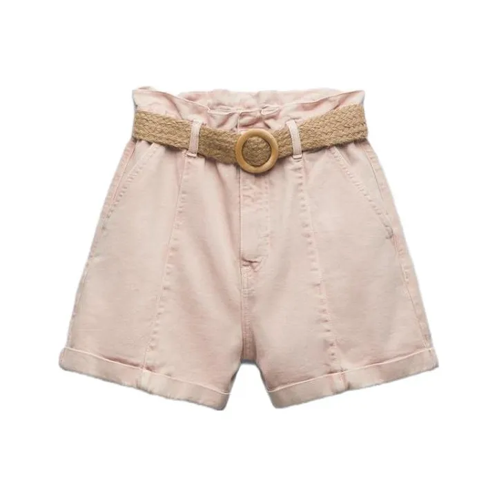 ZARA Denim Shorts Women's Pink-0