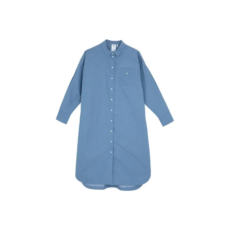 PUMA Long Sleeved Dresses Women's Blue-0