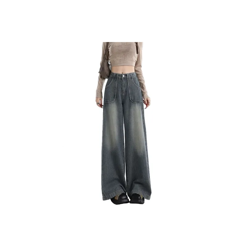 FAIRWHALE Jeans Women's Blue Stripes-0