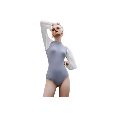 TOSWIM One piece Swimsuit Women's Moon Gray White Yarn