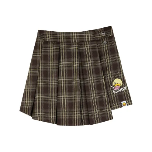 B.Duck Casual Shorts Women's Brown Plaid