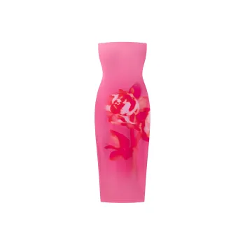 Khy x IOANNES FW24 Smooth Stretch Strapless Midi Dress Sleeveless Dress Women's Pink Peony