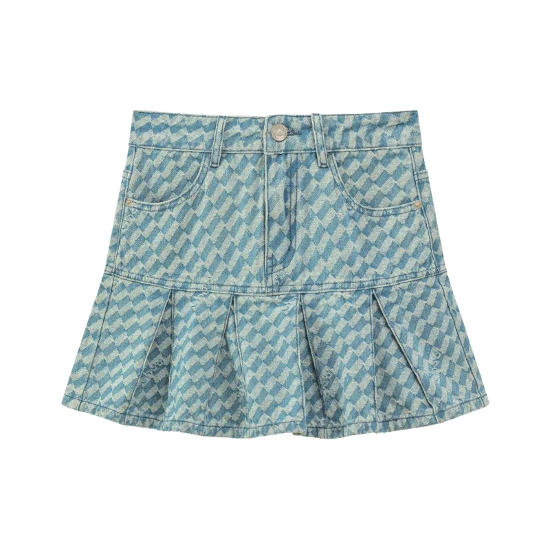CHUU Denim Short Skirts Women's Denim Blue-0