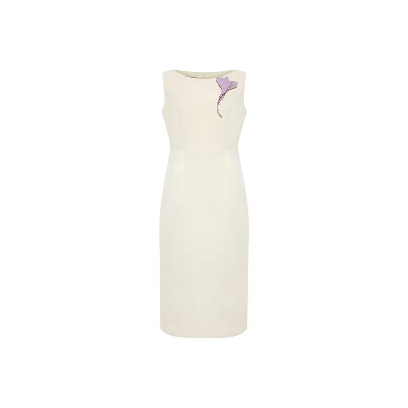BBLLUUEE Sleeveless Dress Women's Vanilla Apricot-0