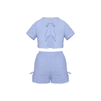 PRINCESS POLLY RINNA SET Casual Suit Women's Blue Stripes