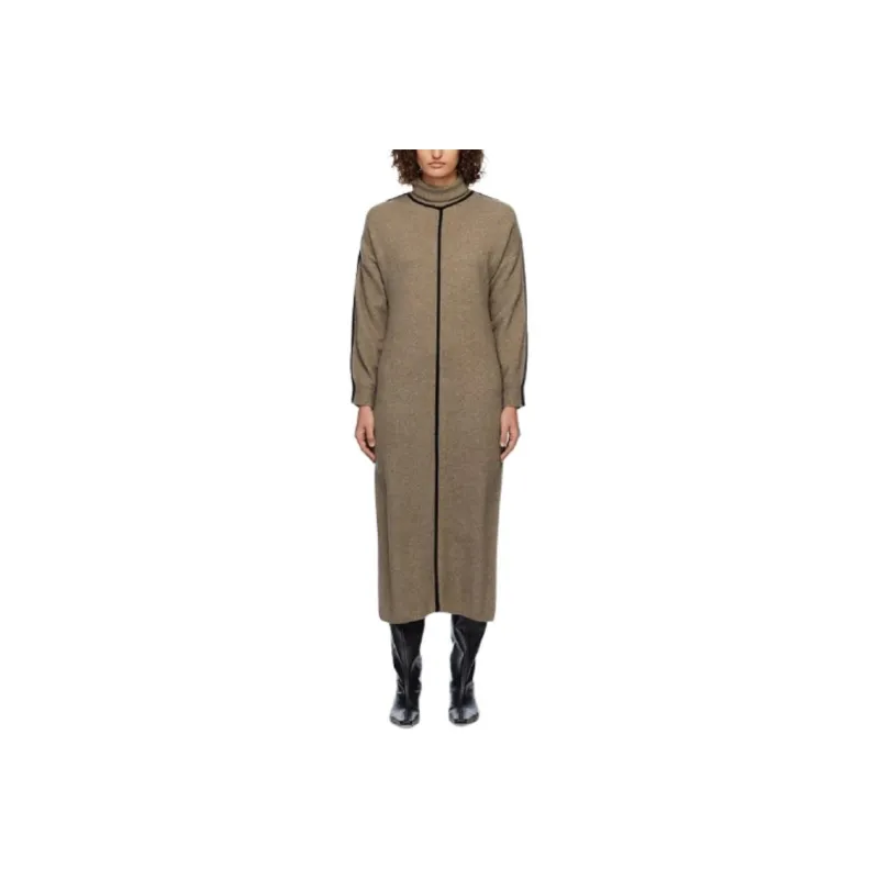 Staud Long Sleeved Dress Women's Brown-0