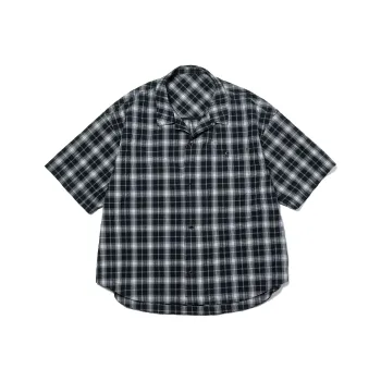 TANOXI Shirts Unisex Black White Plaid