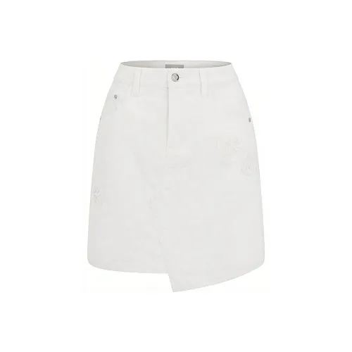 RARE Denim Short Skirts Women's White