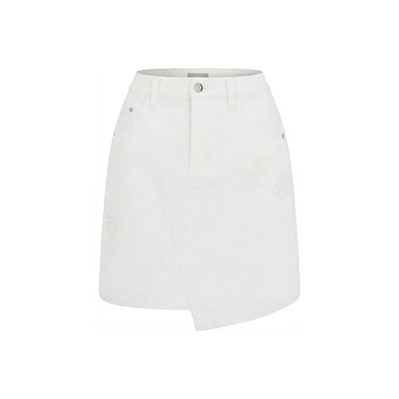 RARE Denim Short Skirts Women's White-0
