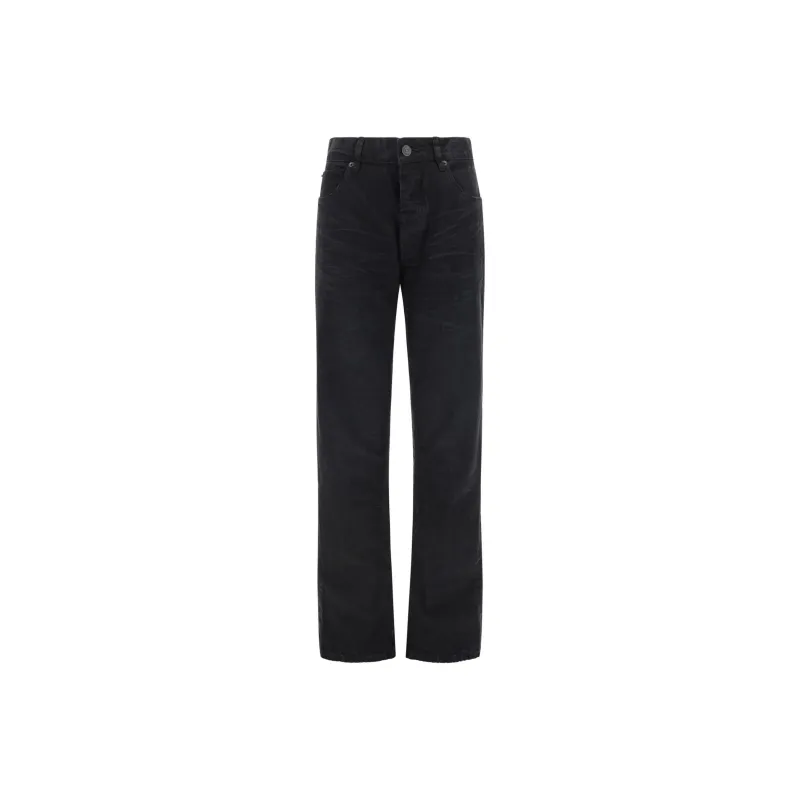 Balenciaga Low Waist Straight Pants Black-0
