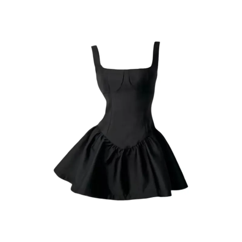 DOSOHEB Sleeveless Dress Women's Black-0