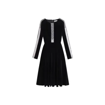 Silky Queen Long Sleeved Dresses Women's Black