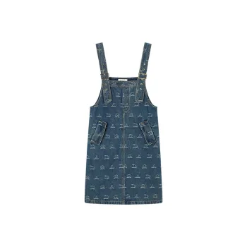 DEGAIA SS25 Slip Dress Women's Dark Blue Letter
