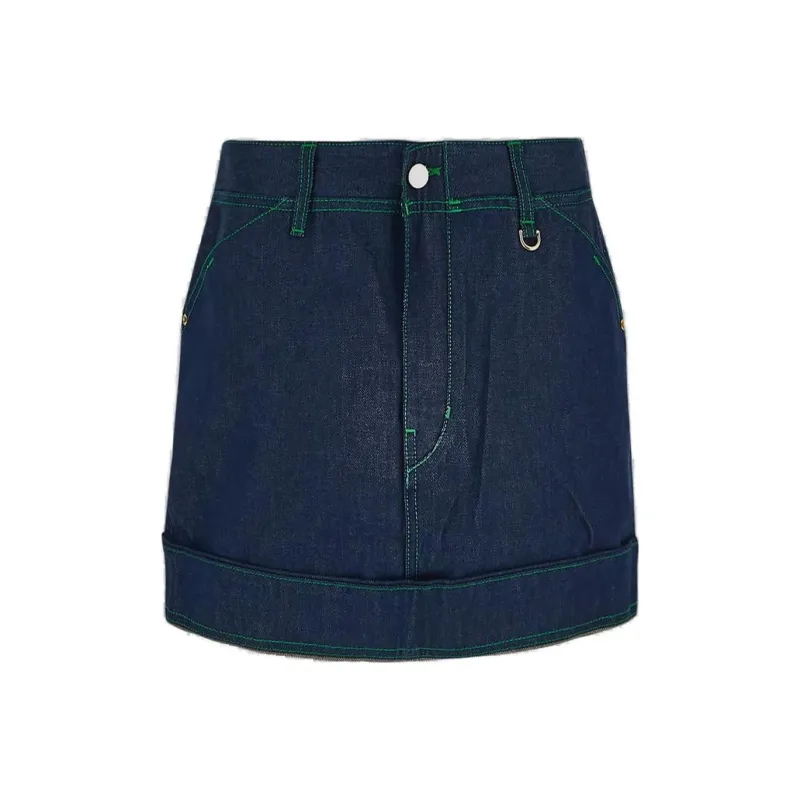 Jacquemus Denim Short Skirts Women's Marine Blue-0