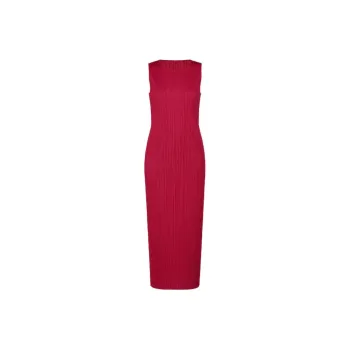 PLEATS PLEASE ISSEY MIYAKE FW24 Sleeveless Dress Women's Rose Red