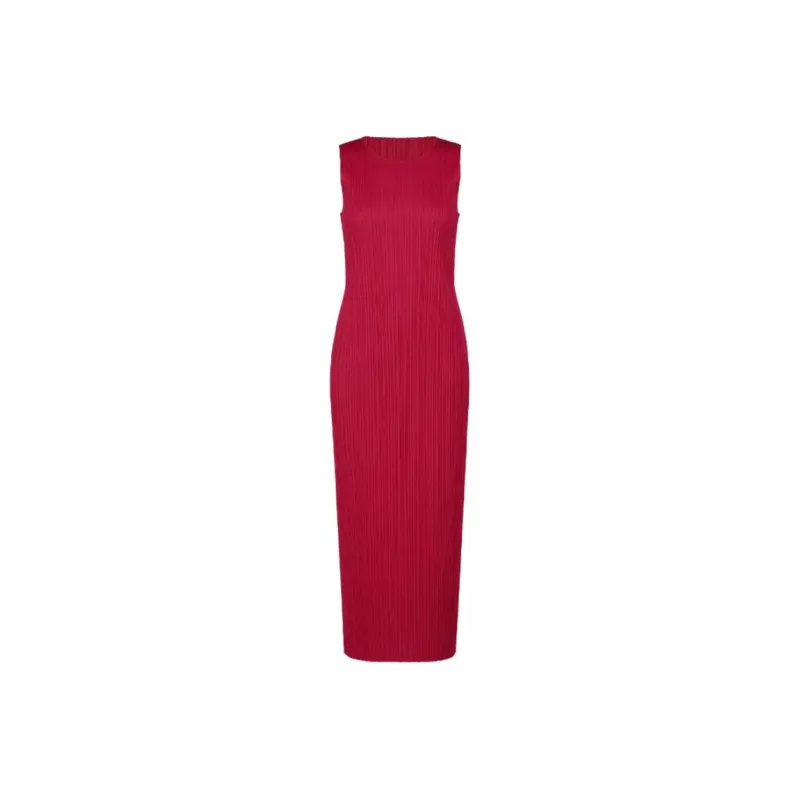 PLEATS PLEASE ISSEY MIYAKE FW24 Sleeveless Dress Women's Rose Red-0