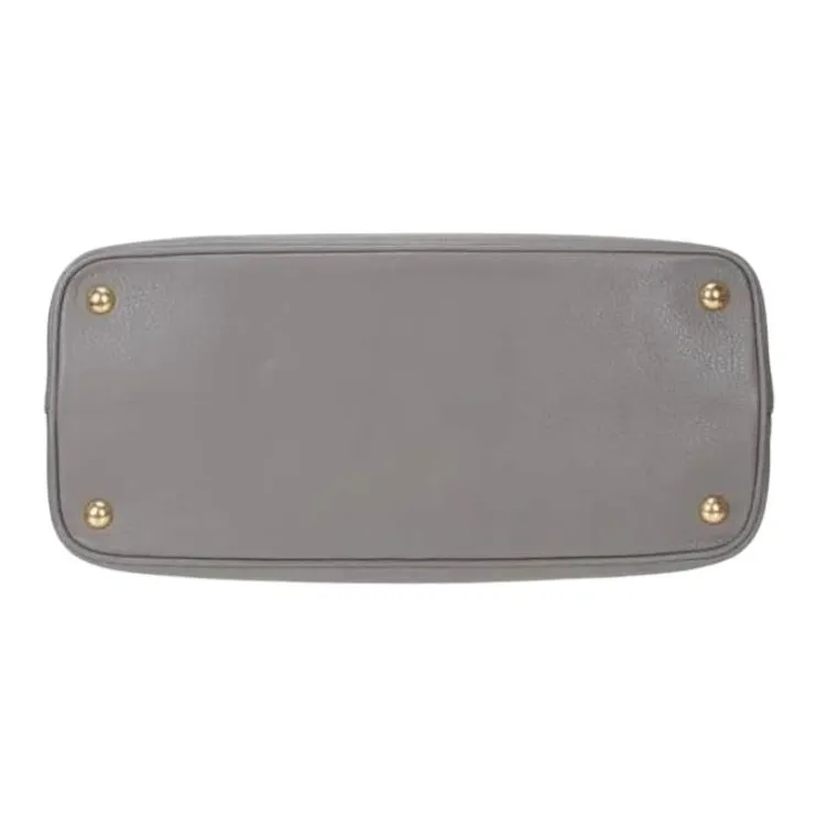 PRADA Calfskin Tote Bag, Shopping Bag, Shoulder Bag, Handbag Women's Gray-5