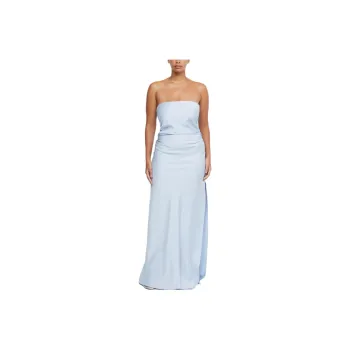 BEC+BRIDGE ETERNITY STRAPLESS MAXI Sleeveless Dress Women's Dusty Blue/Gray Blue