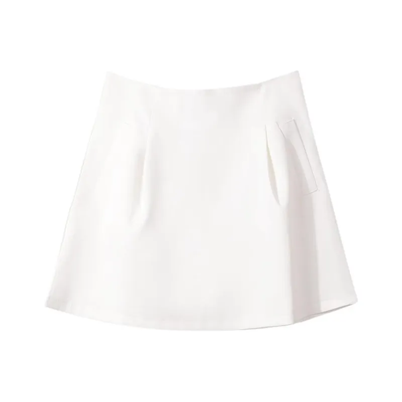 Emodues Casual Short Skirts Women's White-0