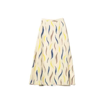 Beams Casual Long Skirt Women's Dark Beige