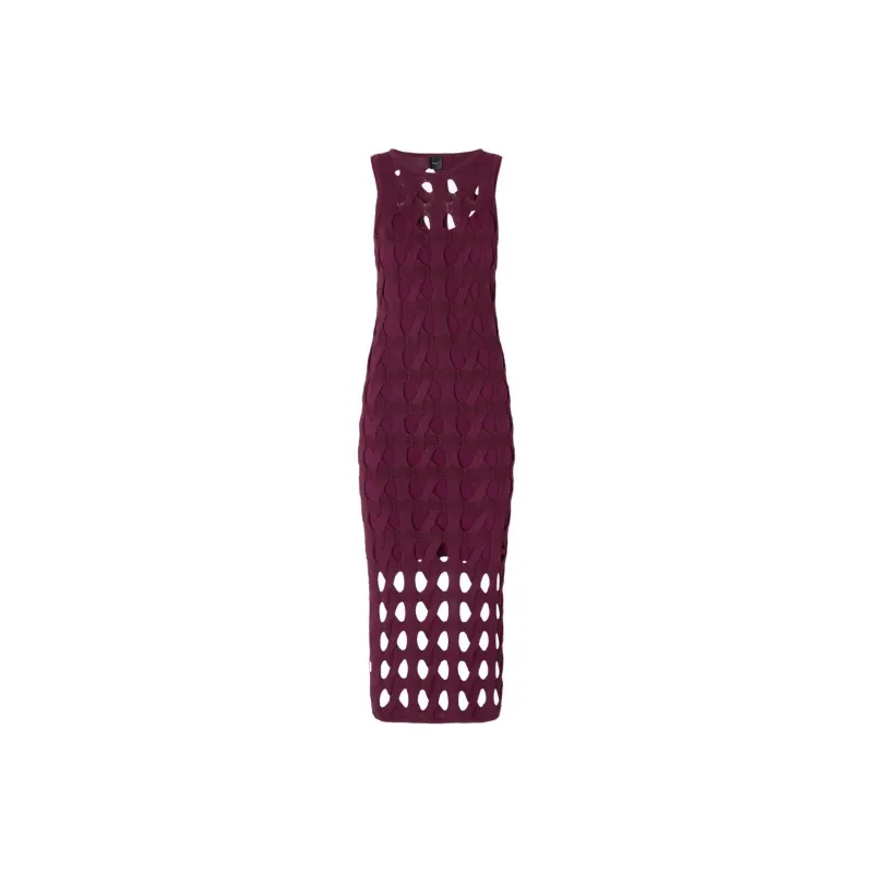 PINKO SS25 Sleeveless Dress Women's Burgundy-0
