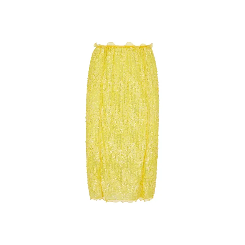 FENDI Casual Long Skirts Women's Yellow-0