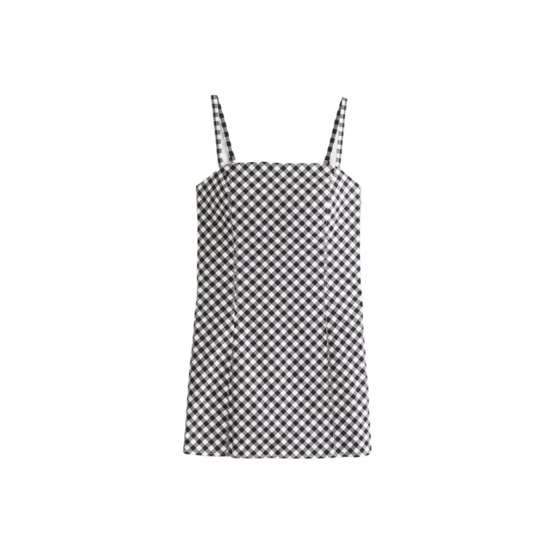 Abercrombie＆Fitch Slip Dress Women's Black Pattern-0