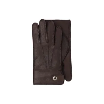 PRADA Wool, Cashmere, Leather, Zinc Alloy, Brass Gloves Men's Brown
