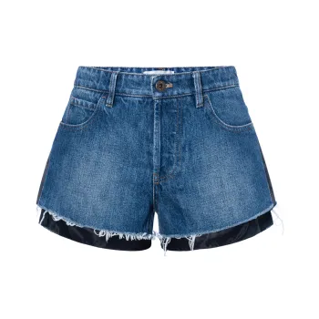 MIU MIU Denim Shorts Women's Denim Blue