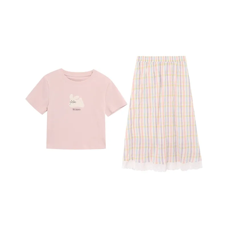 ZVJH Two Piece Skirt Sets Women's-0