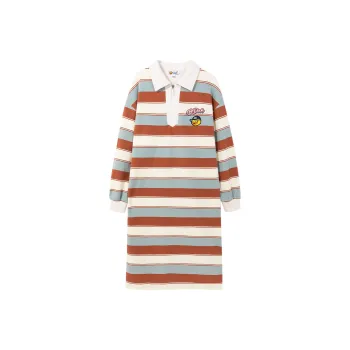 B.Duck Long Sleeved Dresses Women's Orange Stripes