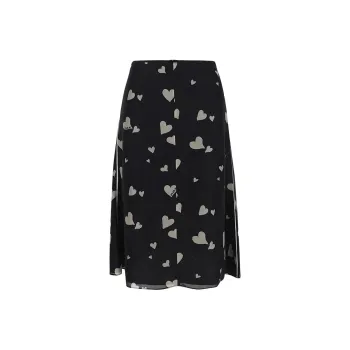 MARNI Heart Printed Pleated Skirt