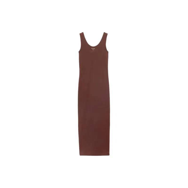 PRADA Sleeveless Dress Women's Brown-0