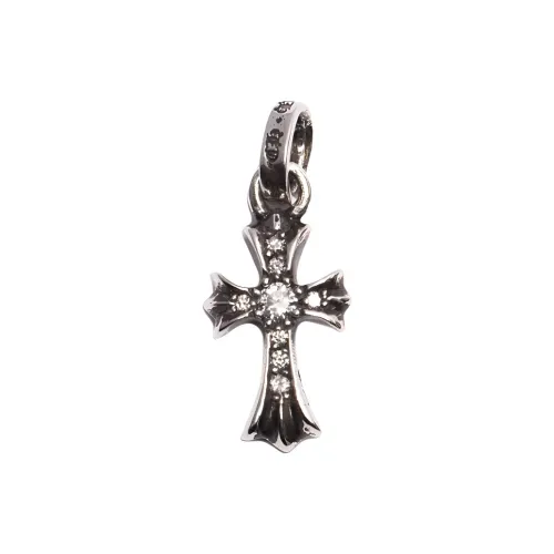 Chrome Hearts 925 Sterling Silver, Diamond Pendants Unisex Silver