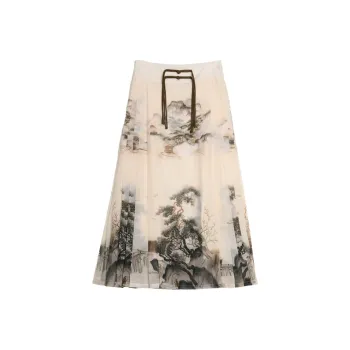 SETIROM Casual Long Skirt Women's Light Apricot