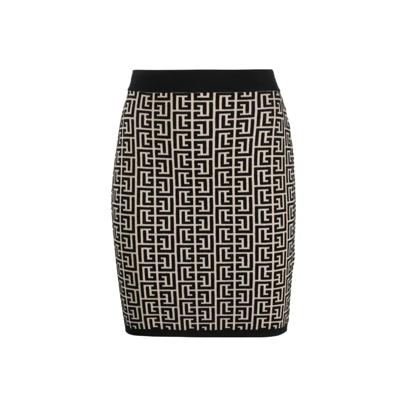 BALMAIN Monogram jacquard Miniskirt-0