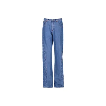 Marine Serre Moon Printed Logo Patch Jeans