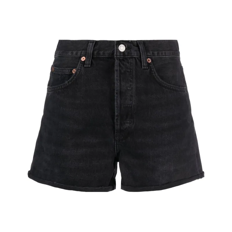 AGOLDE Denim Shorts Women's Black-0