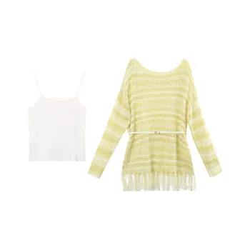 A Paradise For Awakening Casual Suit Women's Yellow Green
