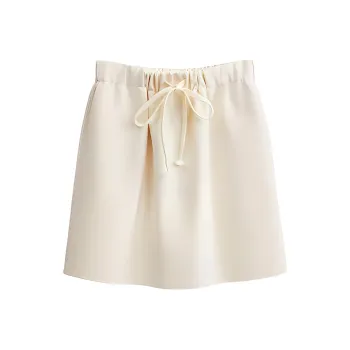 MS MIN Casual Short Skirts Women's Ecru
