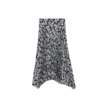 THEORY Casual Long Skirts Women's Black White Mixed Color