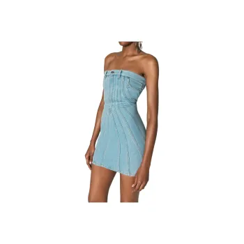 Mugler Strapless Denim Mini Dress