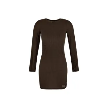 Alexander Wang SS25 Long Sleeved Dress Women's Chocolate Brown