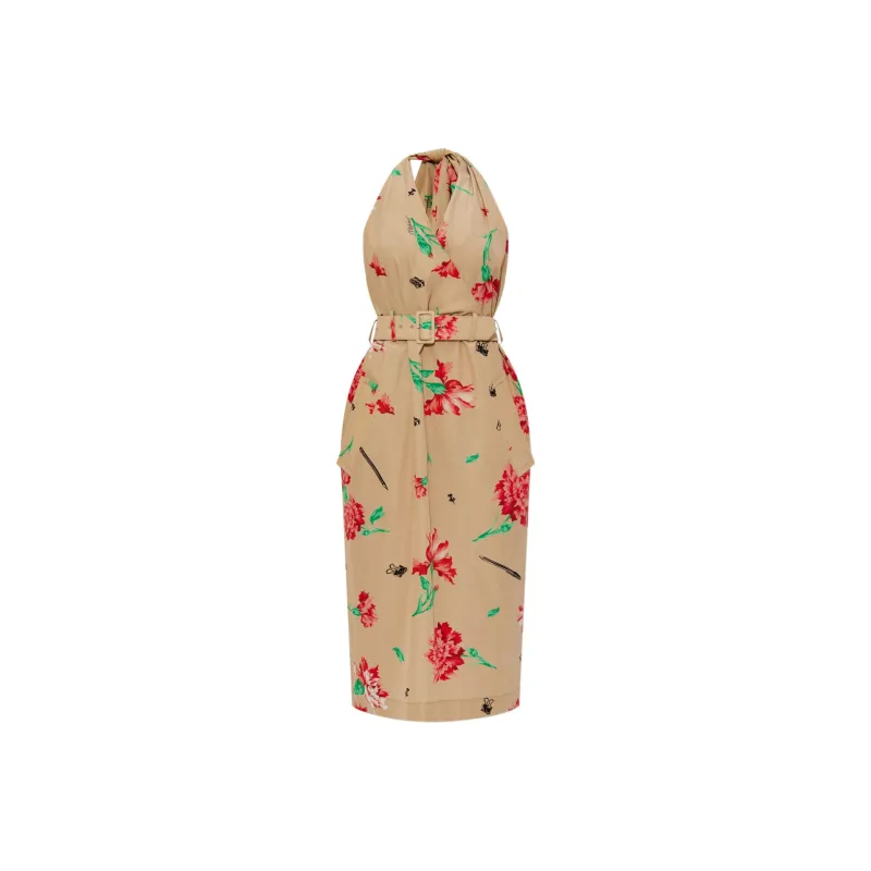 MOSCHINO Floral Printed Crewneck Mini Dress-0
